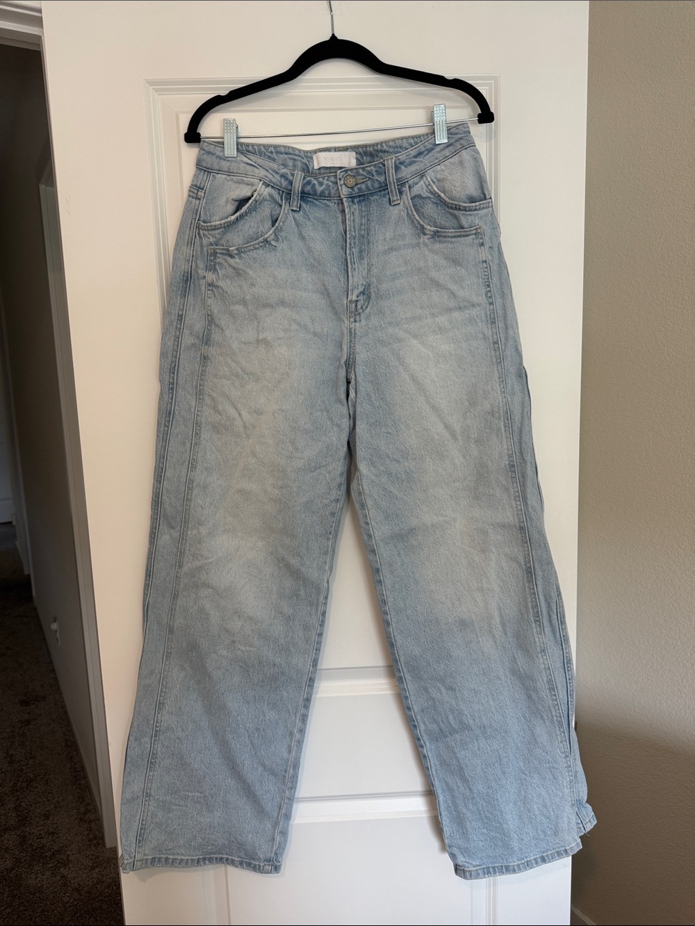VERVET BY FLYING MONKEY Light Wash Wide Leg Jeans - Pale Blue